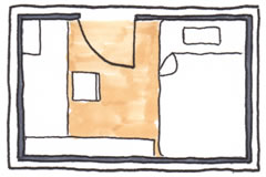 3畳の個室の家